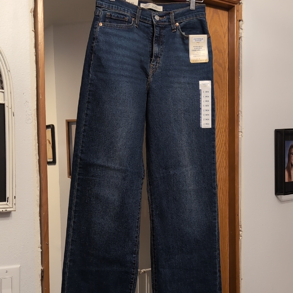 Signature by Levi Strauss Dark Blue Wide Leg Jeans